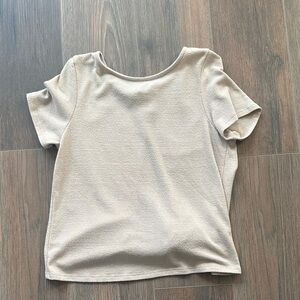 Classic Short-Sleeve Top in Light Beige